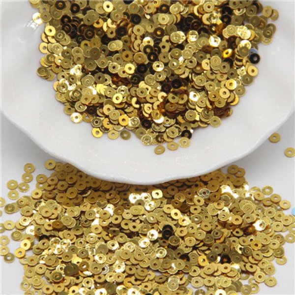 3Mm 4Mm 5Mm 6Mm Cekiny PłAskie OkrąGłE LuźNe Cekiny RzemiosłO BłYskotka Szycie Ubrań Dekoracja Akcesoria ZróB To Sam Lentejuelas Para Coser Gold 6Mm 750Pcs-image