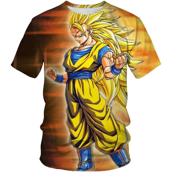 Anime Dragon Ball Son Goku 3D Print Dzieci T-Shirt Letnia Moda Casual T-Shirt ChłOpiec Dziewczyna Unisex DziecięCa Odzież T-Shirt Topy XL Yellow-image