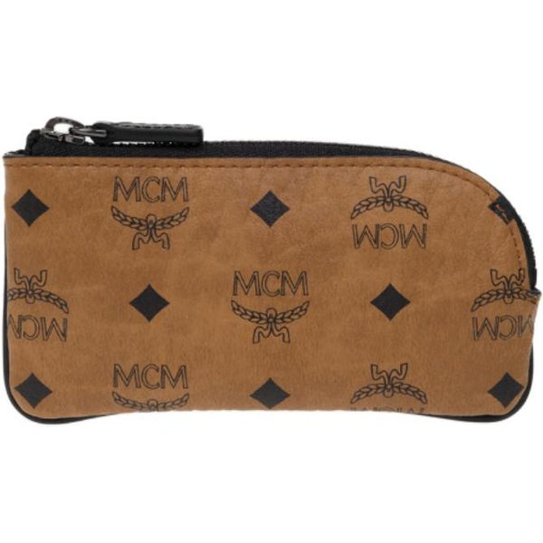 MCM Aren Visetos Monogram Cadena Llavero Cartera Clutch Lona Recubierta Mini Carteras Unisex MarróN CoñAc MXKDSTA01CO001 Basic Set (Bag+Dust Bag) Brown-image