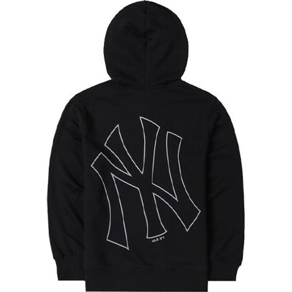MLB Podstawowe Logo Druk Z Logo New York Yankees Jednolity Kolor Bluza Z Kapturem Z Owczej WełNy Kurtka MęSkie Kurtki Czarny 3ATRB0214-50BKS XS Black-image