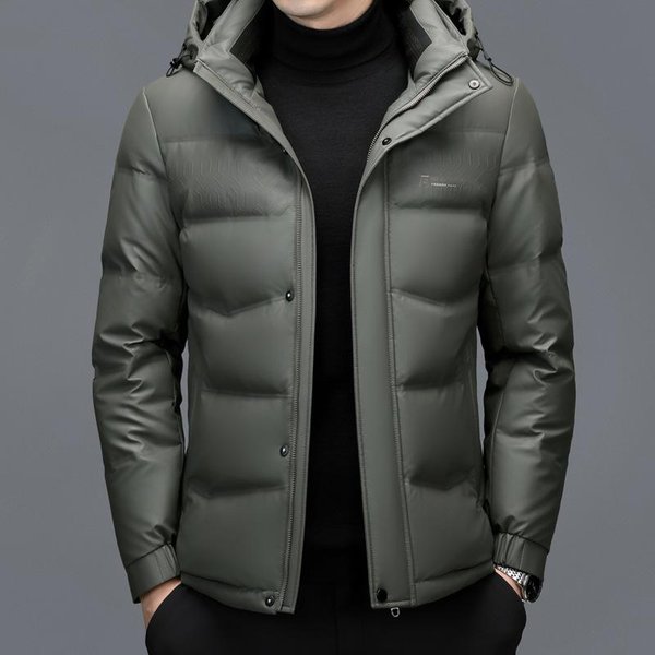 Chaqueta De Cuero Gruesa De Invierno Para Papá De Mediana Edad Y Anciano 4XL Gray-image