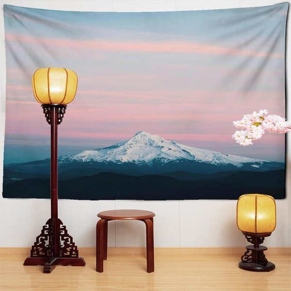 Pintura De Paisaje De MontañA Nevada Moderna Tapiz Colgante De Pared Escenario Natural Bohemio DecoracióN Del Hogar Sala De Estar 95X70Cm Gray-image