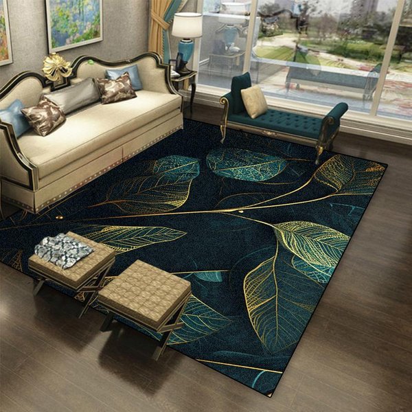 Alfombra Verde De Lujo Ligero Para DecoracióN De Sala De Estar Alfombras NóRdicas DecoracióN ÁRea De Sofá Alfombra De SalóN Alfombras De ÁRea Grande Dormitorio 120*160Cm-image