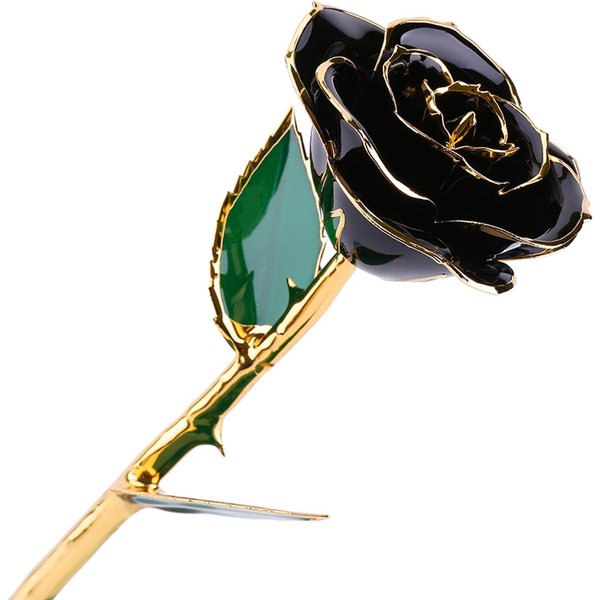 Rosa Dorada Amor Tallo Largo BañAda En Oro De 24K Adorno De LáMina De Rosa Regalos Para Ella-image