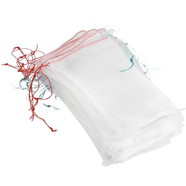 50 Uds. Bolsas De ProteccióN Para Frutas Y Plantas, Bolsa De Malla Con CordóN, Contra Plagas De Insectos, Herramientas De JardíN 25*15Cm White-image