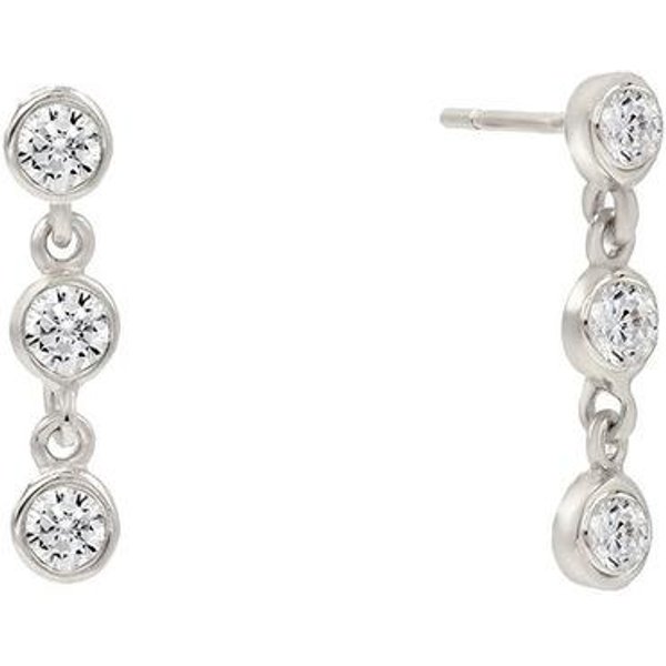 Pendientes De CartíLago Con Piercing De Circonita De Cristal Estilo Plata De Ley 925 Para Mujeres Pendientes JoyeríA Pendientes White-image