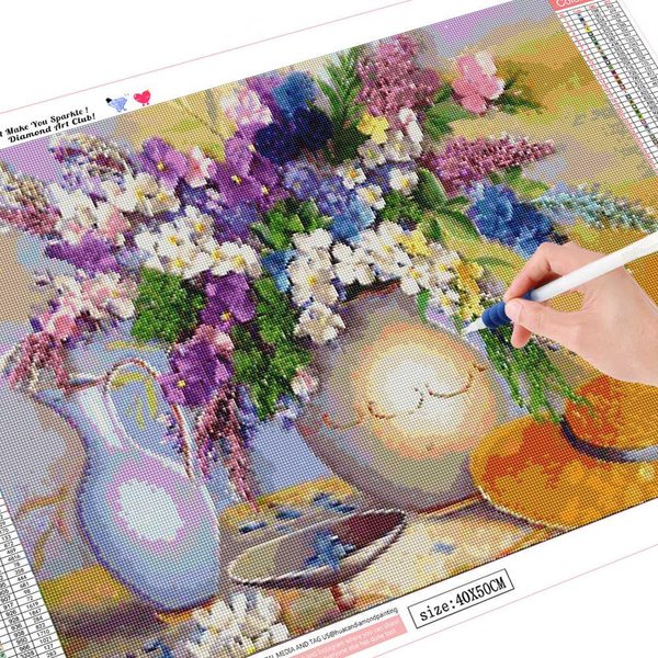 Pintura De Diamantes 5D Flor Diamante Redondo Completo Bordado De Diamantes Foto De Venta Diamante De PedreríA 20X30-image