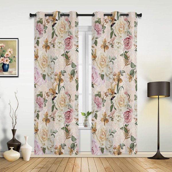 Retro Kwiatowe Dzikie Kwiaty ZasłOny Do Sypialni Salonu Draperie Kuchnia PokóJ DziecięCy ZasłOna Okienna Nowoczesny WystróJ Domu 135W X 160H(Cm) X1-image