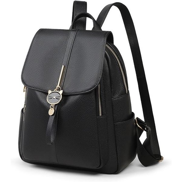 Mochila Escolar Mochila Moda Femenina Verano Escuela Secundaria Estudiante Universitario Viaje Bolso Trasero De Cuero Gray-image