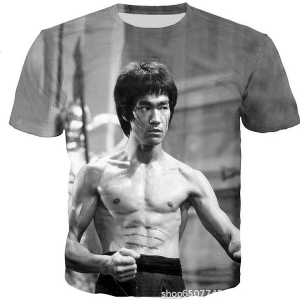 Camiseta Informal De Manga Corta Con Cuello Redondo Para Hombre, Ropa Deportiva Con Estampado 3D De La Serie Kung Fu, Moda De Verano, Ropa Informal De Moda, Tops De Gran TamañO L-image