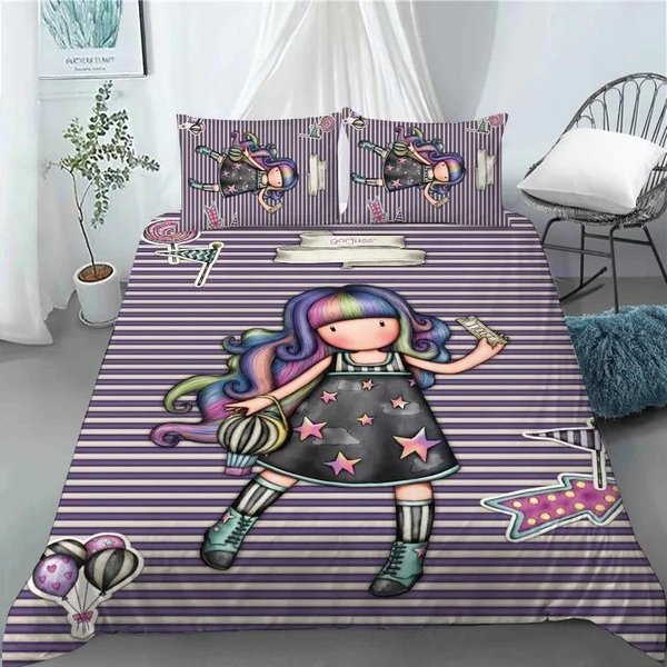 Santoro Gorjuss Zestaw Poszewek Na KołDrę Rozmiar PełNy Queen King 3D Print Dziewczyna Anime PośCiel PięKny WzóR 70X133Cm 2Pcs-image