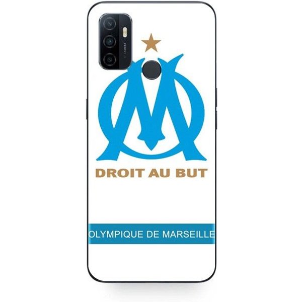 Funda Oppo A32 Logo Om Olympique De Marseille Blanco Fondo Maniacase Negro-image