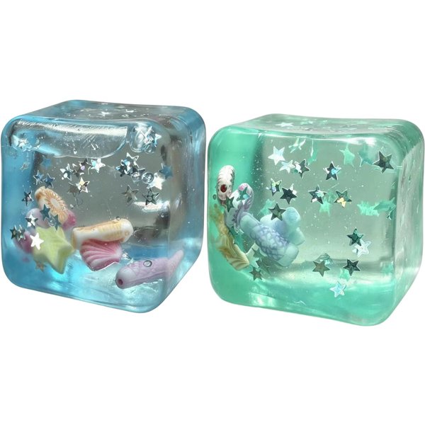 Oceanowa Kostka Lodu Squishy Przezroczysta Brokatowa Powoli PodnosząCa Się Fidget Zabawka Do Redukcji Stresu Zabawka Sensoryczna Dla Dzieci DorosłYch Biura SzkołY-image
