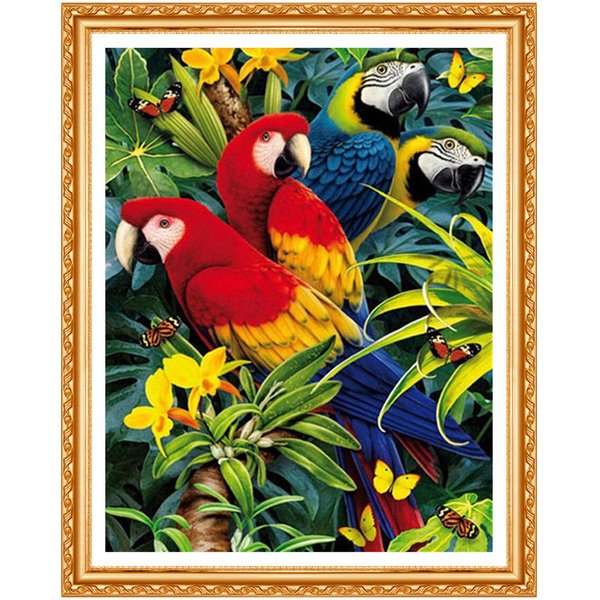 Pintura De Diamantes 5D Diy Pintura De Diamantes Bordado De Diamantes Redondos Animales PáJaro 20X30CM-image