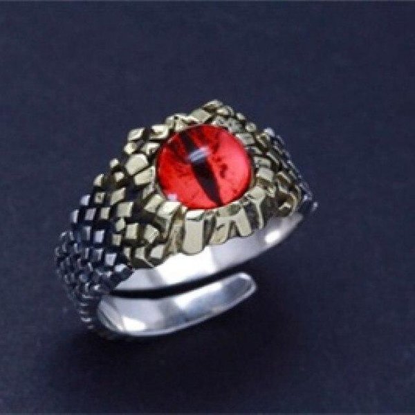Anillo De Plata 925, Ojo De PitóN, Ojo De Serpiente, Anillo De Ojo De Demonio, Anillo Ajustable Con Apertura, Anillo Retro Hecho A Mano Con Personalidad Resizable-image