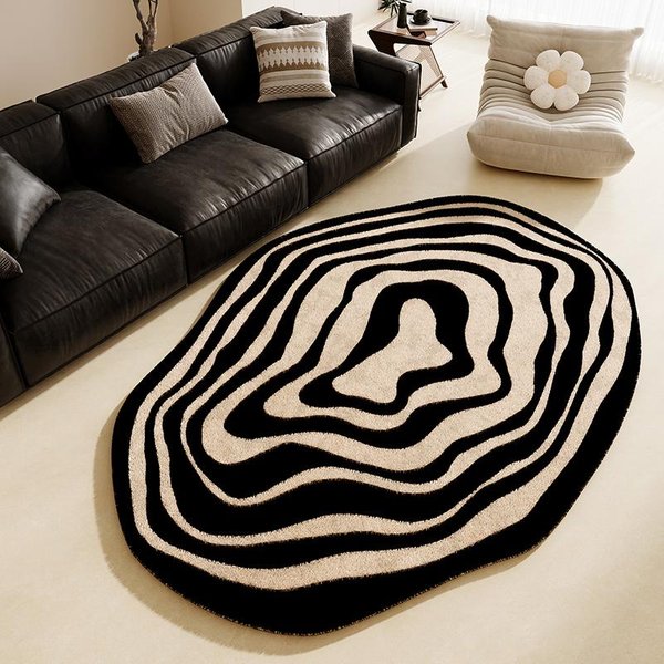 Nieregularne Dywany Do Sypialni Styl Nordycki Dekoracja Salonu Dywan Grubo Pluszowy Mata PodłOgowa Przy ŁóżKu Puszysty MięKki Dywanik Do Gabinetu 80X120Cm-image