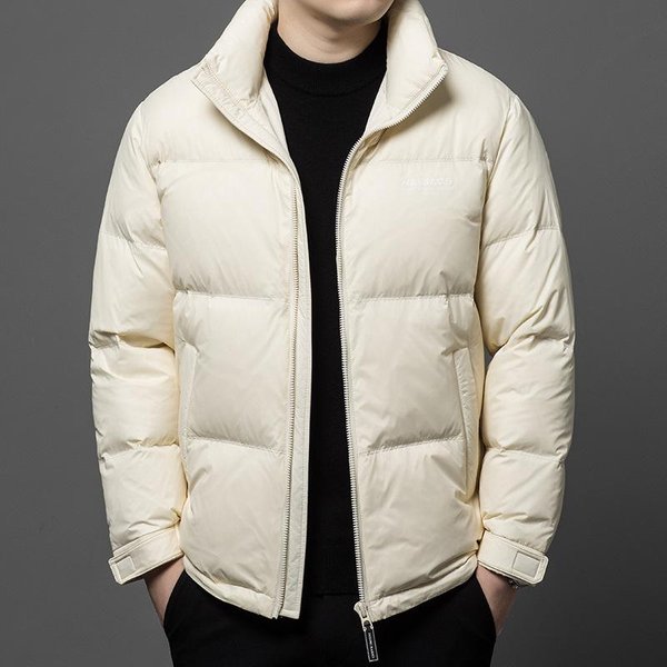 Nowa Zimowa Kurtka Puchowa 90 Duck Down Dla MężCzyzn, LuźNa, Swobodna, Modna, CiepłA I Gruba, Modna Kurtka Typu Bread Coat Dla MężCzyzn XL White-image