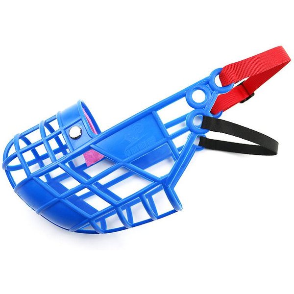 Bozal Ajustable Para Perro, MáScara De PláStico, Antiladridos, Cubierta Bucal Para Mordeduras, Para Galgos PequeñOs/Medianos/Grandes, Gree Whippet M Azul-image