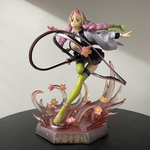 Demon Slayer Kimetsu No Yaiba Mitsuri Kanroji GK Figura De AccióN De PVC Figura De Anime Modelo Juguetes Estatua ColeccióN Modelo MuñEca Regalo Gray-image