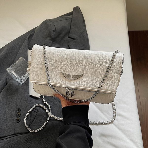 Bolso Cuadrado De Lujo Nuevo, Correa De Cadena Vintage Ajustable Al Hombro Cruzado, Bolso Minimalista Para Uso Diario Bolso De Mujer 26X3X14Cm Beige-image