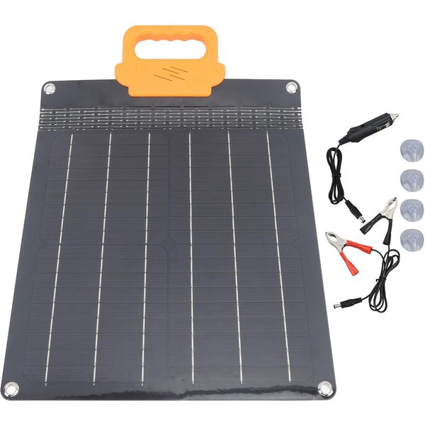 Panel Solar Flexible 20W 18V Plegable Alta ConversióN Impermeable Panel Solar Monocristalino Negro-image