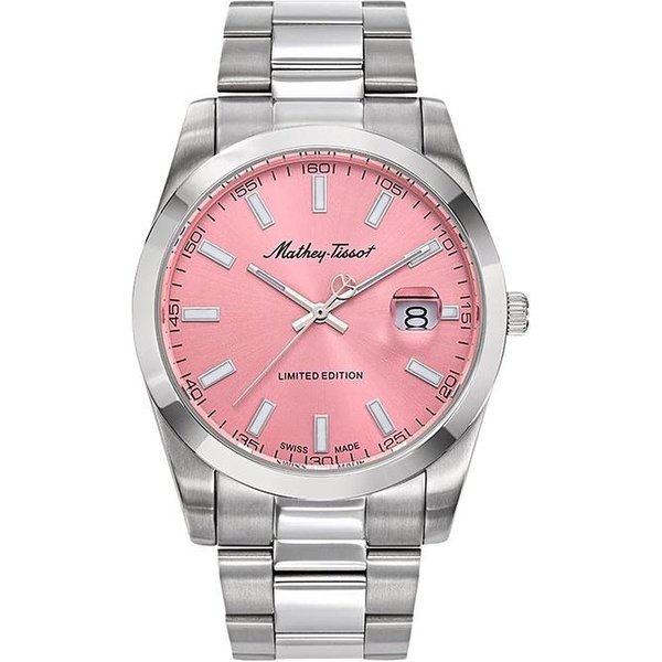 Reloj Mathey-Tissot Mathy Sunray De EdicióN Limitada De Acero Inoxidable Con Esfera Rosa Y Cuarzo H451PK Para Hombre Color Rosa-image