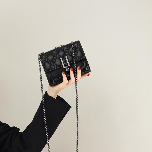 Bolso Bandolera Nuevo OtoñO E Invierno De Gama Alta Piel Genuina Bolso De Mujer Cadena Mini Bolso Cuadrado-image