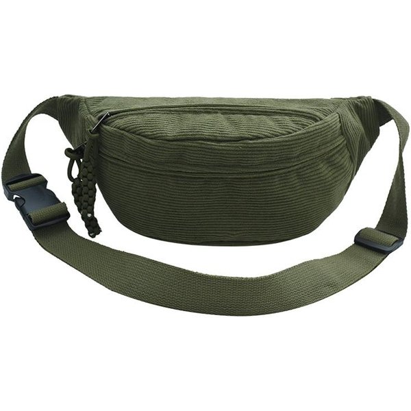 RiñOnera Grande De Pana Para Mujer Bolso De Pecho Street Moda Bolsos Cruzados De Hombro Bolso De CinturóN Casual Verde-image