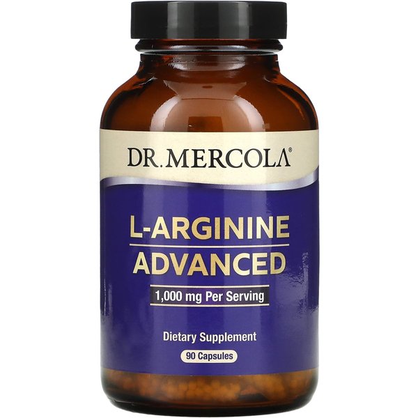 Dr. Mercola, L-Arginina Advanced, 1000 Mg, 90 KapsułEk (333 Mg Na KapsułKę)-image