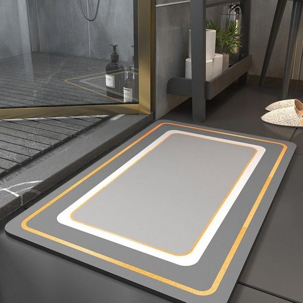 Tela TecnolóGica Alfombrilla Absorbente Puerta Del Inodoro Antideslizante Alfombrilla Para Pies De Inodoro Hogar FáCil De Secar BañO Alfombrilla Para El Suelo Del BañO 40 * 60Cm-image