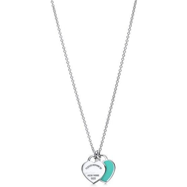 Collar Con Colgante De CorazóN De Plata De Ley 925, Esmalte CláSico Regalo De San ValentíN 45Cm White-image