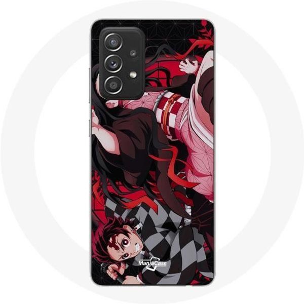 Funda - Maniacase - Samsung Galaxy A52 5G - Flexible - Negra - Demon Slayer-image