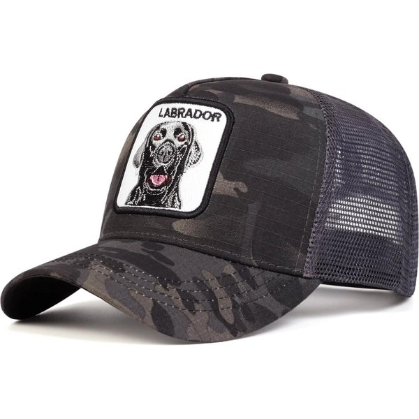 Unisex Kapelusze Siatkowe Baseballowe Z Haftem Psa Labrador Wiosna I Lato Outdoor Regulowane Codzienne Kapelusze Kapelusz PrzeciwsłOneczny Czapka Sportowa-image