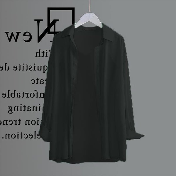 Ropa De ProteccióN Solar Para Mujer, Chaqueta Fina Tipo CáRdigan De Verano, Camisa Holgada De Gasa De Manga Larga A La Moda. L-image
