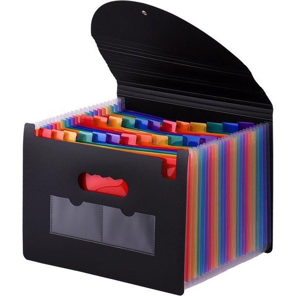 Carpeta De Archivos Expandible De 24 Bolsillos Con Cubierta Organizador De Archivos AcordeóN Documento TamañO Carta A4 Varios Colores-image