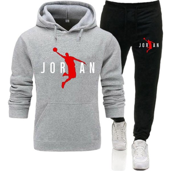 MęSki Zestaw Bluza Z Kapturem I Spodnie Jesień/Zima 2025: Modna Odzież Sportowa Casual XXL Gray-image