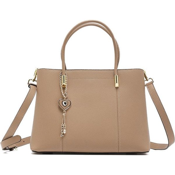 Bolso Tote Simple De Cuero Genuino De Alta Calidad Y Gran Capacidad, Bolso De Mano/Bandolera-image