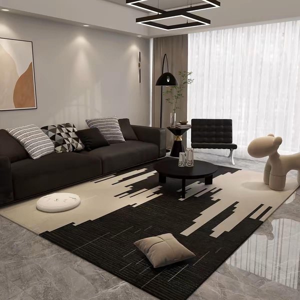 Alfombra De Lujo Para Sala De Estar Resistente A Las Manchas FáCil De Limpiar Alfombra Para Sofá Dormitorio Cama Mesilla Alfombra Para Oficina DecoracióN Del Hogar 80*120Cm-image