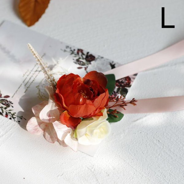 Corsage De MuñEca Dama De Honor Hermanas Hecho A Mano Flor De Mano Rosa De Seda Artificial Pulsera De Cinta Boda Baile Fiesta DecoracióN-image