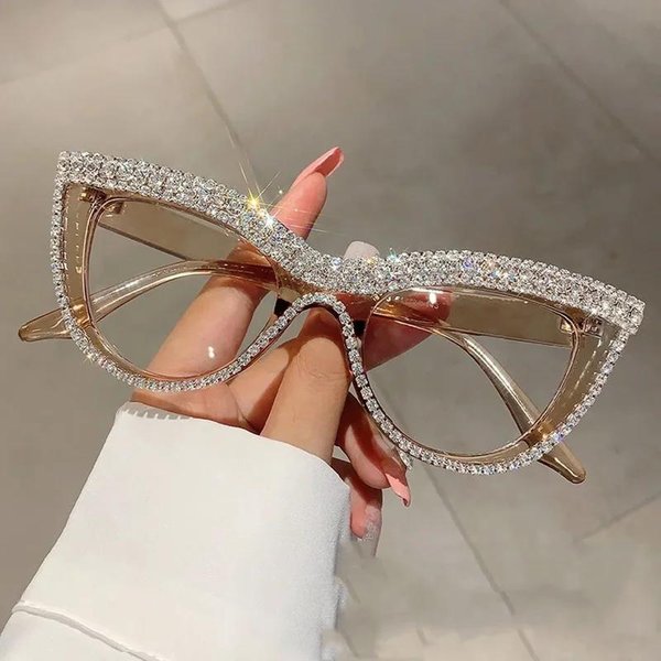 Gafas De Lectura De Alta Calidad Lujosas Ojo De Gato Con Diamantes Para Mujer Elegantes Y Atemporales Gafas De Lectura 1.0-image