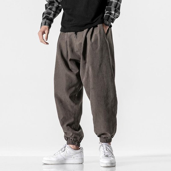 Nowe Letnie JapońSkie Retro Proste Spodnie Sportowe Z Szerokimi Nogawkami LuźNe Bloomers WiąZane U Nogawek Spodnie Casualowe M Gray-image