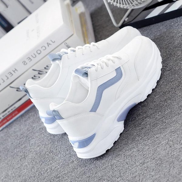 Zapatillas Deportivas Para Mujer 023 Primavera Nueva VersióN Coreana De Zapatos De Papá Para Estudiantes, Suela Gruesa, Zapatos Casuales Blancos 40 Gray-image
