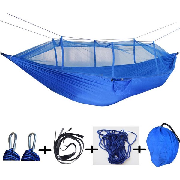 Hamaca PortáTil Para Acampar Al Aire Libre, Columpio Para 1-2 Personas Con Mosquitera, Cama Colgante, Hamaca Para Dormir TuríStica Ultraligera 260*140CM-image
