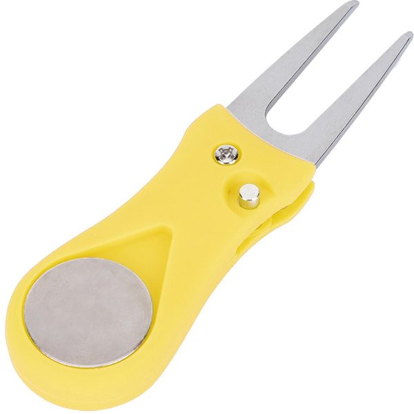 Herramienta PortáTil Para Reparar Divots De Green De Golf Horquilla Plegable Para Bolas ReparacióN De CéSped Golfista Practicando Yellow-image