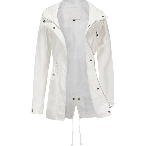 Nueva Gabardina Con Capucha Para Mujer, Abrigo De Primavera Y OtoñO, Talla Grande, Holgado 4XL White-image