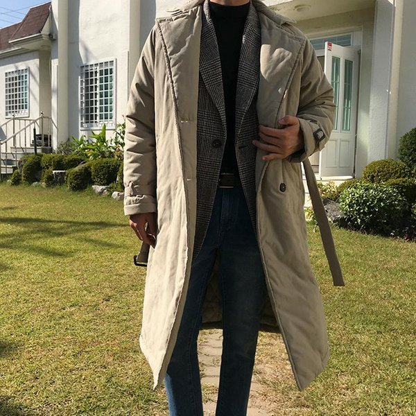 Chaqueta Acolchada De AlgodóN De Longitud Media Para Hombre En Invierno, Chaqueta Acolchada De AlgodóN Espesa Estilo Coreano, Abrigo De OtoñO E Invierno, Chaqueta Acolchada De AlgodóN Para Parejas XL-image