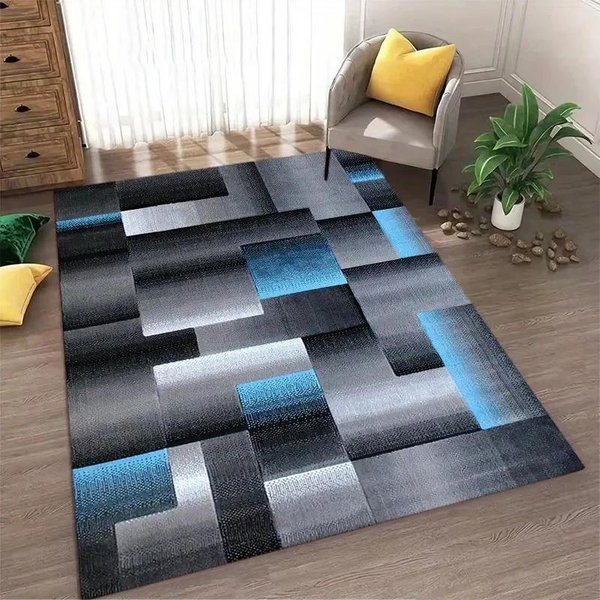 Alfombra De ÁRea Estilo NóRdico Alfombra GeoméTrica Abstracta Alfombra Lavable Antideslizante Para Sala De Estar Dormitorio Y DecoracióN Del Hogar Felpudo 80*120Cm-image