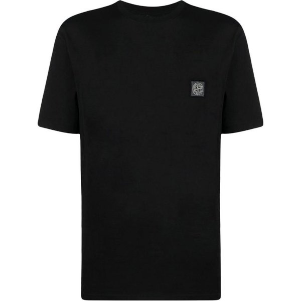 Camiseta De Manga Corta De Color Liso Con Cuello Redondo Y Corte Holgado Stone Island Para Hombre Negro 101523757-A0029 M Black-image