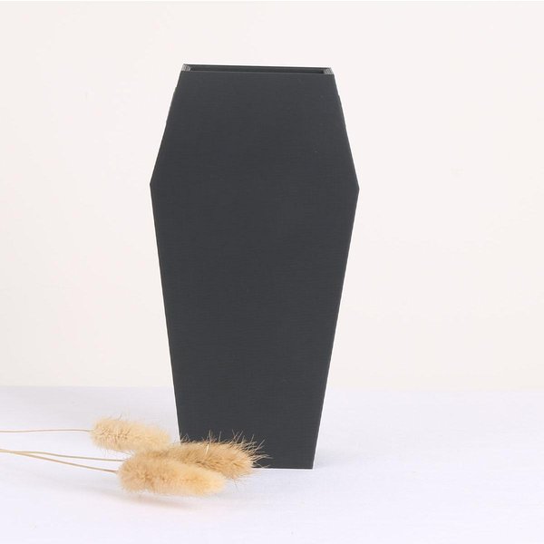 1 Pieza JarróN Decorativo De AtaúD Impreso En 3D, DecoracióN De JarróN Minimalista Negro, JarróN Para Flores Secas, DecoracióN ArtíStica Innovadora-image
