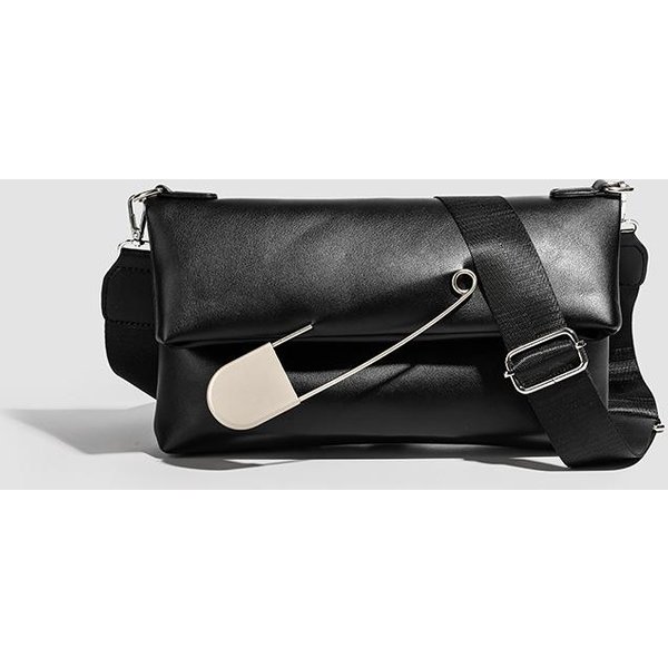 Bolso Bandolera Pin Femenino OtoñO E Invierno Sentido Del DiseñO Nicho Todo Casual Viajero Bolso De Hombro Femenino Negro-image